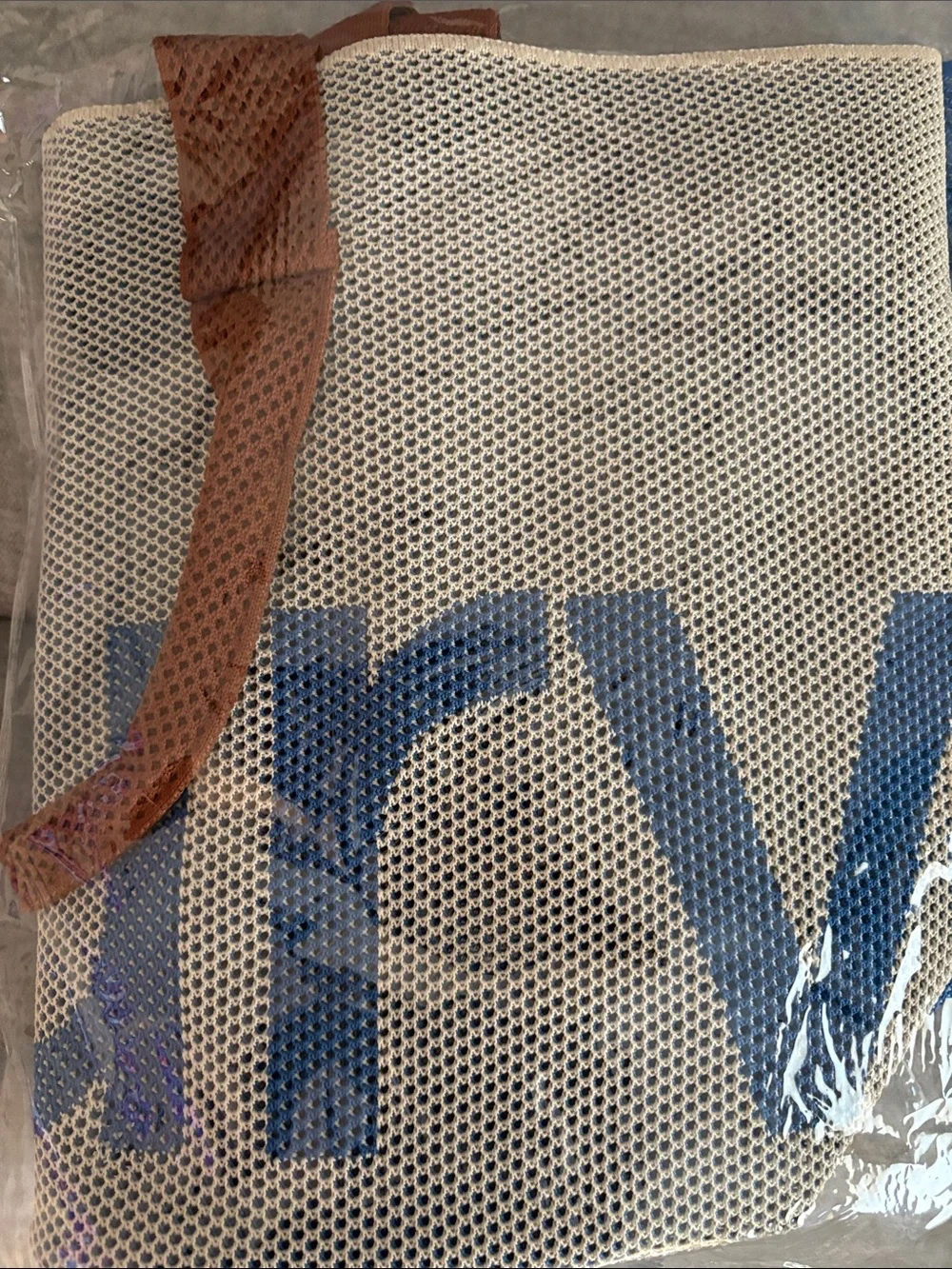 Curves Perforated Knit Tote in Marine